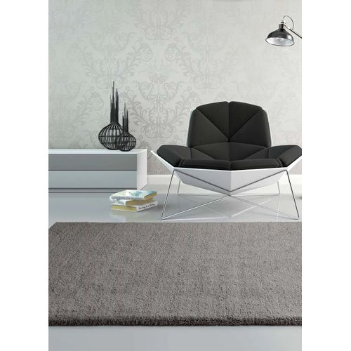Tapis Shaggy Uni Shanghai Liso Gris 80x150 Cm