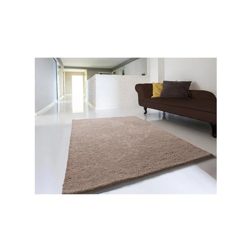 Tapis Shaggy Uni Shanghai Liso Marron 160x230 Cm