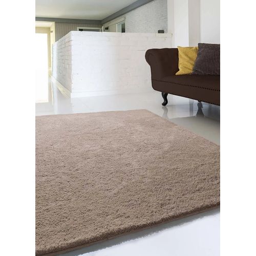 Tapis Shaggy Uni Shanghai Liso Marron 160x230 Cm