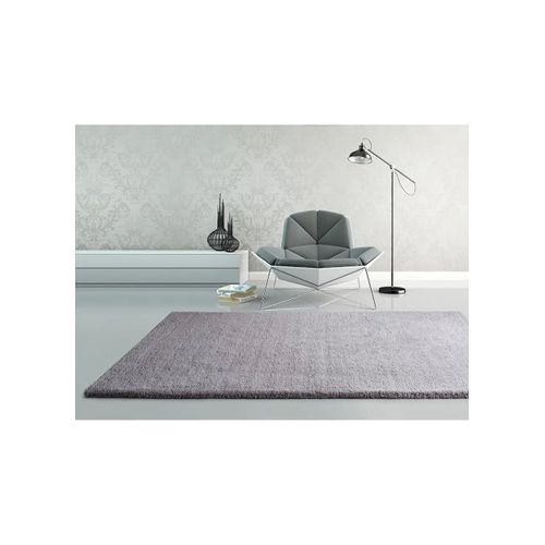 Tapis Shaggy Uni Shanghai Liso Argent 60x110 Cm