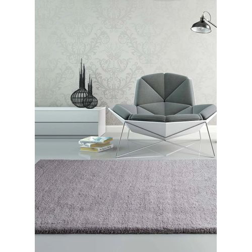 Tapis Shaggy Uni Shanghai Liso Argent 140x200 Cm
