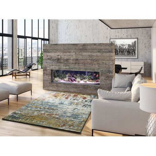 Tapis Abstrait Naia 22408 Gris/bleu/rouille 140x200 Cm