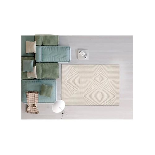 Tapis Scandinave à Relief Lina 59602 Blanc 200x290 Cm