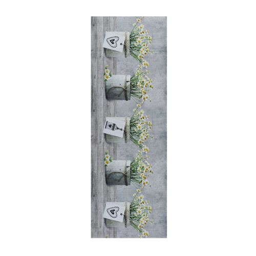 Tapis De Cuisine Fleurs Sprinty Camomilla Gris/vert/jaune 52x100 Cm