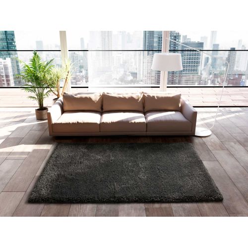 Tapis Shaggy Shaggy Rec Ant Liso Anthracite 200x290 Cm