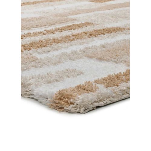 Tapis Shaggy Géométrique Serene Terra 8680 Beige 133x190 Cm