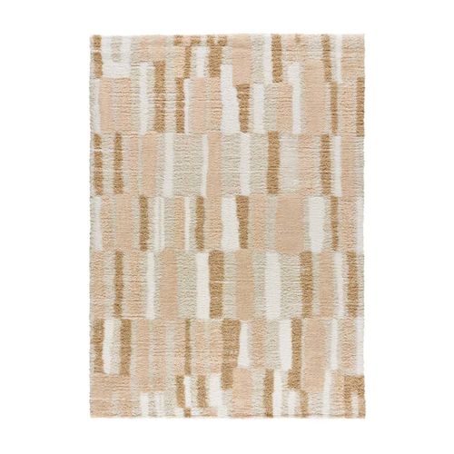 Tapis Shaggy Géométrique Serene Terra 8680 Beige 160x230 Cm