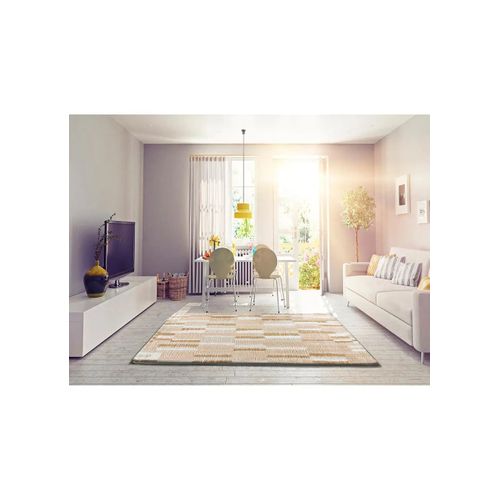 Tapis Shaggy Géométrique Serene Terra 8680 Beige 160x230 Cm
