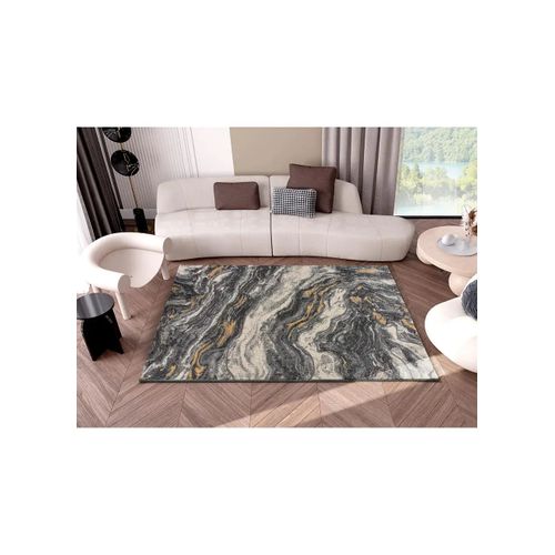 Tapis Effet Marbre Marmol Onda 12309 Gris 80x150 Cm