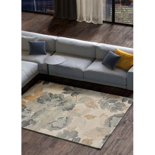 Tapis Motifs Floraux Flores Sunset 12337 Gris/beige 140x200 Cm