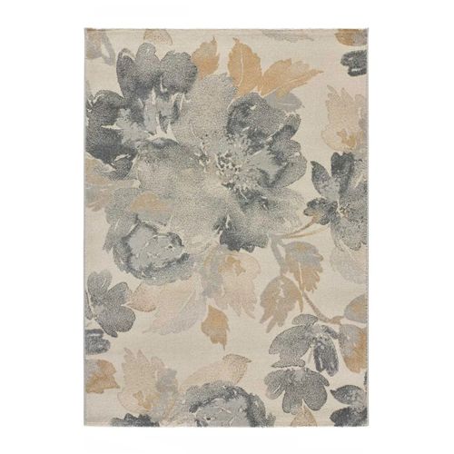 Tapis Motifs Floraux Flores Sunset 12337 Gris/beige 160x230 Cm