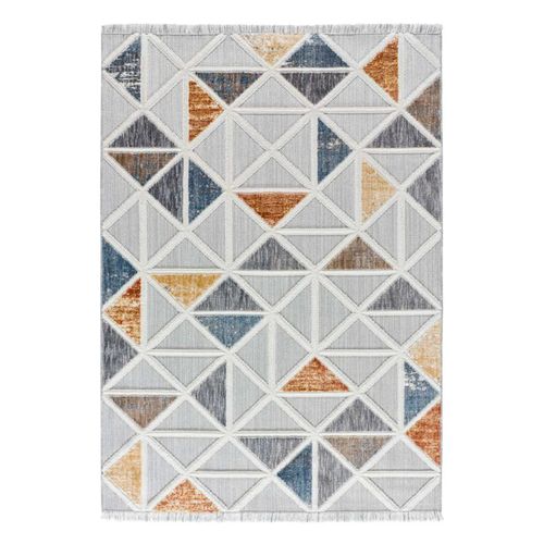 Tapis Géométrique Broadway 4840 Gris/multicolore 77x150 Cm