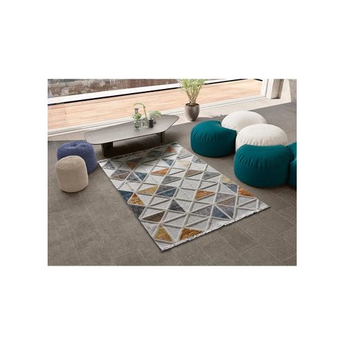 Tapis Géométrique Broadway 4840 Gris/multicolore 77x150 Cm