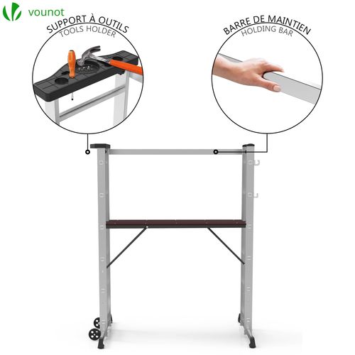 Echafaudage Roulant Aluminium 3 En 1