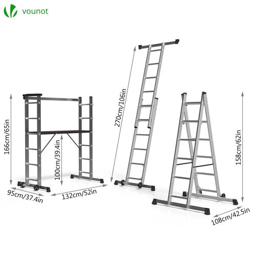 Echafaudage Roulant Aluminium 3 En 1