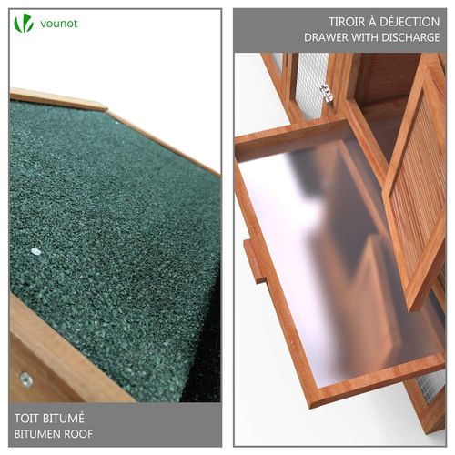 Poulailler En Bois Avec Pondoir Et Perchoir Accueillant 2 Poules