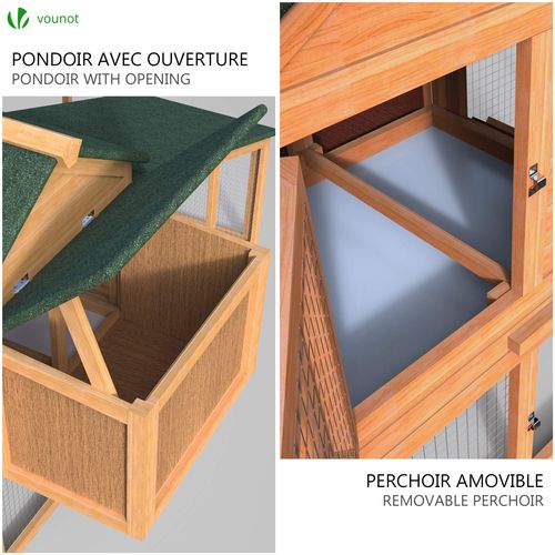 Poulailler En Bois XL Avec Pondoir Et Perchoir