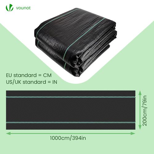 Toile De Paillage Contre Les Mauvaises Herbes 10mx2m Anti-uv 100g/m2