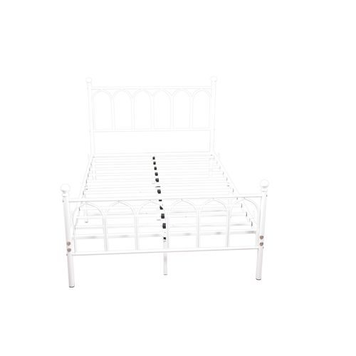 Lit Simple Lit Enfant 90x200 Cm, Cadre De Lit En Métal, Blanc