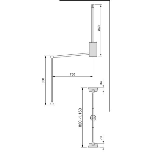Penderie Rabattable Moka Pour Armoire Hang Largeur Télescopique Réglable De 60 à 83 Cm