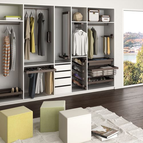 Penderie Rabattable Moka Pour Armoire Hang Largeur Télescopique Réglable De 60 à 83 Cm