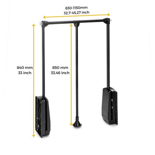 Penderie Rabattable Moka Pour Armoire Hang Largeur Télescopique Réglable De 83 à 115 Cm