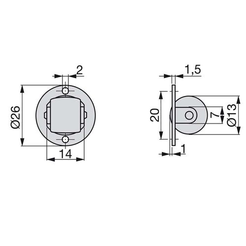 (20 Unite)  Roulettes Pour Meubles, À Galet, D. 13 Mm, Acier Et Plastique, 20 Ut.