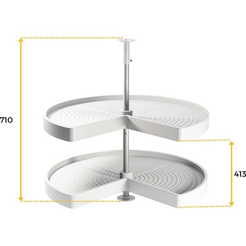Plateau Tournant Blanc 2 Niveaux Pour Module De Cuisine Shelvo Pour Module De 80 Cm