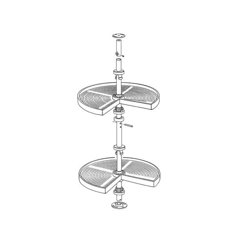 Plateau Tournant Blanc 2 Niveaux Pour Module De Cuisine Shelvo Pour Module De 80 Cm