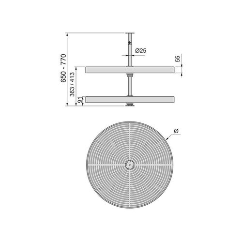 Jeu De Plateaux Circulaires Pour Meuble De Cuisine Shelvo Blanc