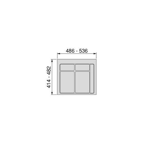 Base Pour Poubelles Pour Tiroir De Cuisine, Module 600mm, Gris Anthracite