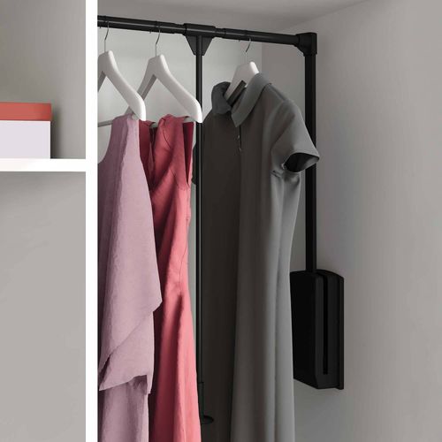 Penderie Rabattable Noire Pour Armoire Hang Largeur Réglable De 45 à 60 Cm