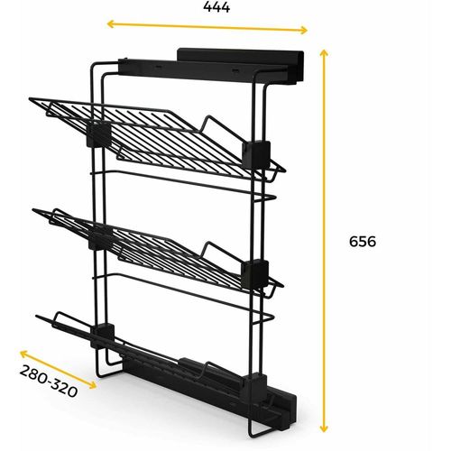 Porte-chaussures Latéral Coulissant Pour Placards Et Dressing Hack Montage Côté Gauche