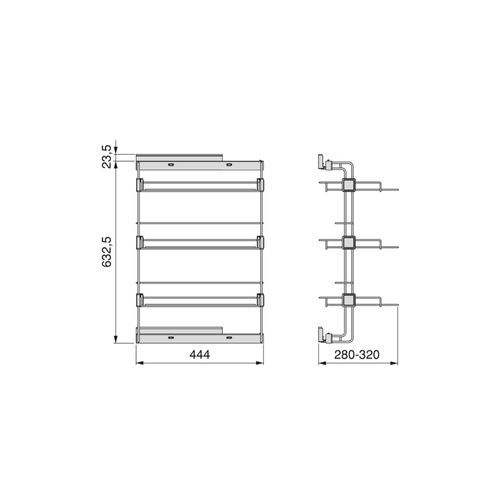 Porte-chaussures Latéral Coulissant Pour Placards Et Dressing Hack Montage Côté Gauche