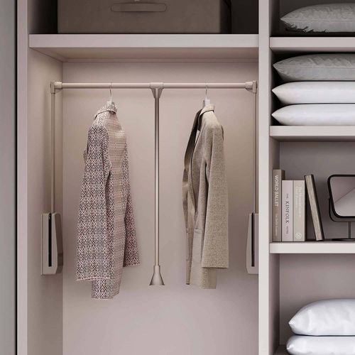 Penderie Rabattable Gris Pierre Pour Armoire Hang Largeur Télescopique De 83 à 115 Cm