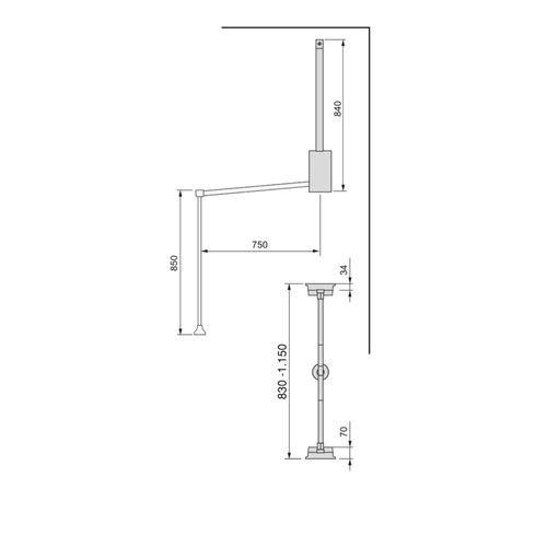 Penderie Rabattable Gris Pierre Pour Armoire Hang Largeur Télescopique De 83 à 115 Cm