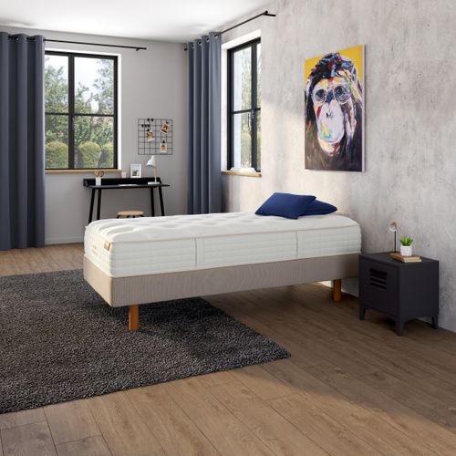 Sommier tissu 90x200 cm FLEX ROYAL beige