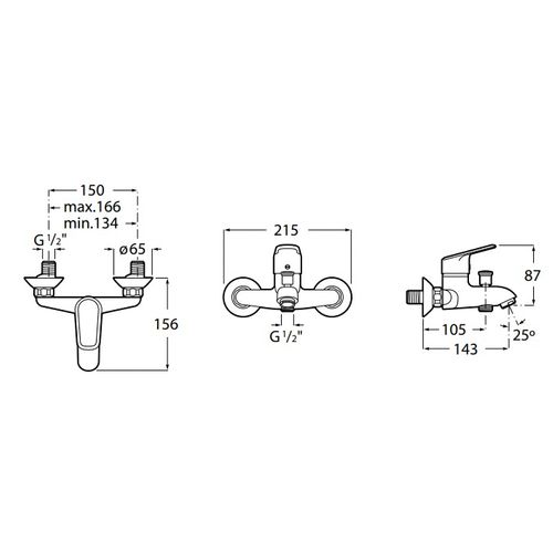 Mitigeur Bain Douche Mural Adele - Roca - A5a0a87c00