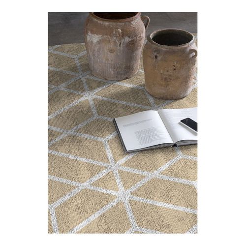 Tapis Scandinave Géométrique Plat Beige Trico Beige 140x200