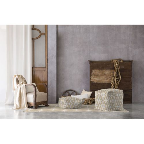 Pouf Scandinave Géométrique Beige Trico Beige 50x50x50