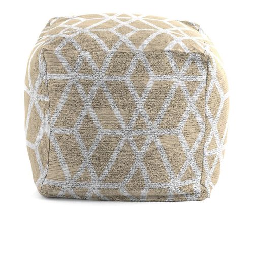 Pouf Scandinave Géométrique Beige Trico Beige 50x50x50