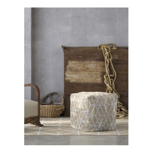 Pouf Scandinave Géométrique Beige Trico Beige 50x50x50