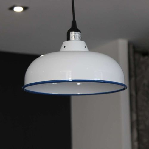 Suspension En Métal Émaillé 26.5 Cm X 11.5 Cm Blanc