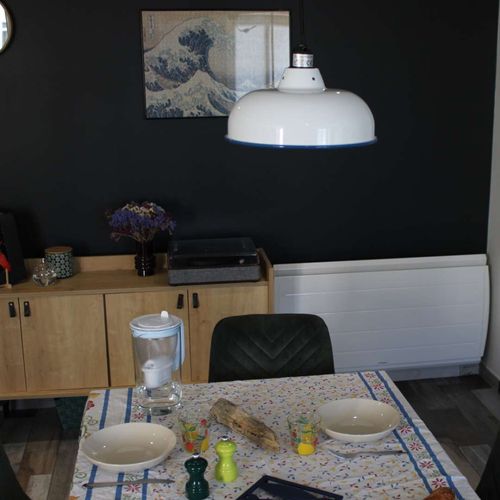 Suspension En Métal Émaillé 26.5 Cm X 11.5 Cm Blanc