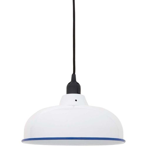 Suspension En Métal Émaillé 26.5 Cm X 11.5 Cm Blanc