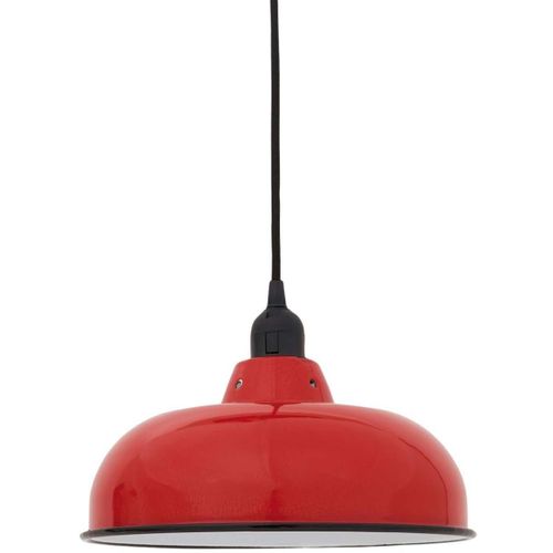 Suspension En Métal Émaillé 26.5 Cm X 11.5 Cm Rouge