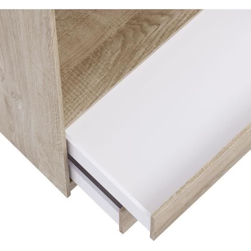 Dressing - Chene - 2 Tiroirs - 2 Étageres - 1 Tringle - 100 X 57 X 200 Cm