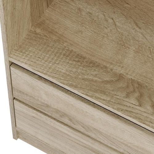 Dressing - Chene - 2 Tiroirs - 2 Étageres - 1 Tringle - 100 X 57 X 200 Cm