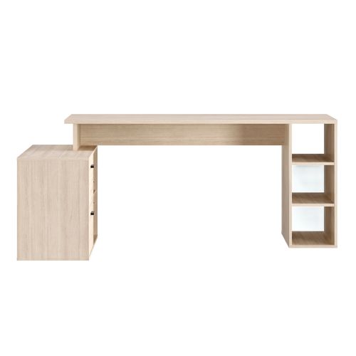 Bureau d'angle avec rangements imitation chêne WRITE