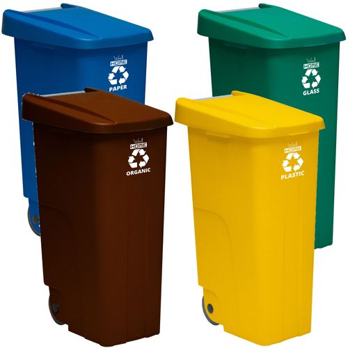 Pack De Recyclage  Conteneur 110 L Fermés Chacun: 440 L Au Total, Dans 4 Conteneurs,